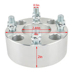 ATV Wheel Flange 2" 50mm 4x101.6mm Hub 62mm Thread 1/2"x20 Silver 4pcs