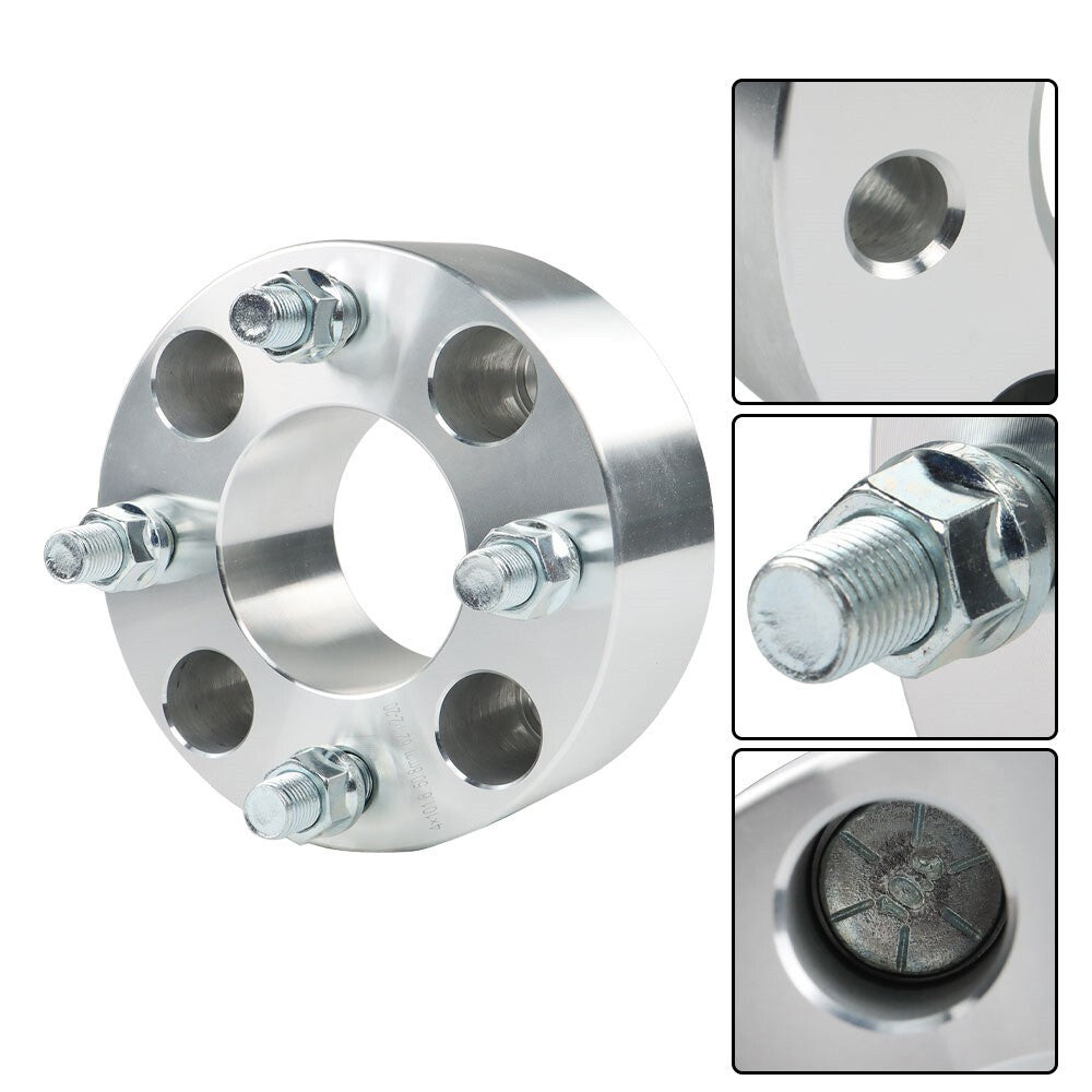 ATV Wheel Flange 2" 50mm 4x101.6mm Hub 62mm Thread 1/2"x20 Silver 4pcs