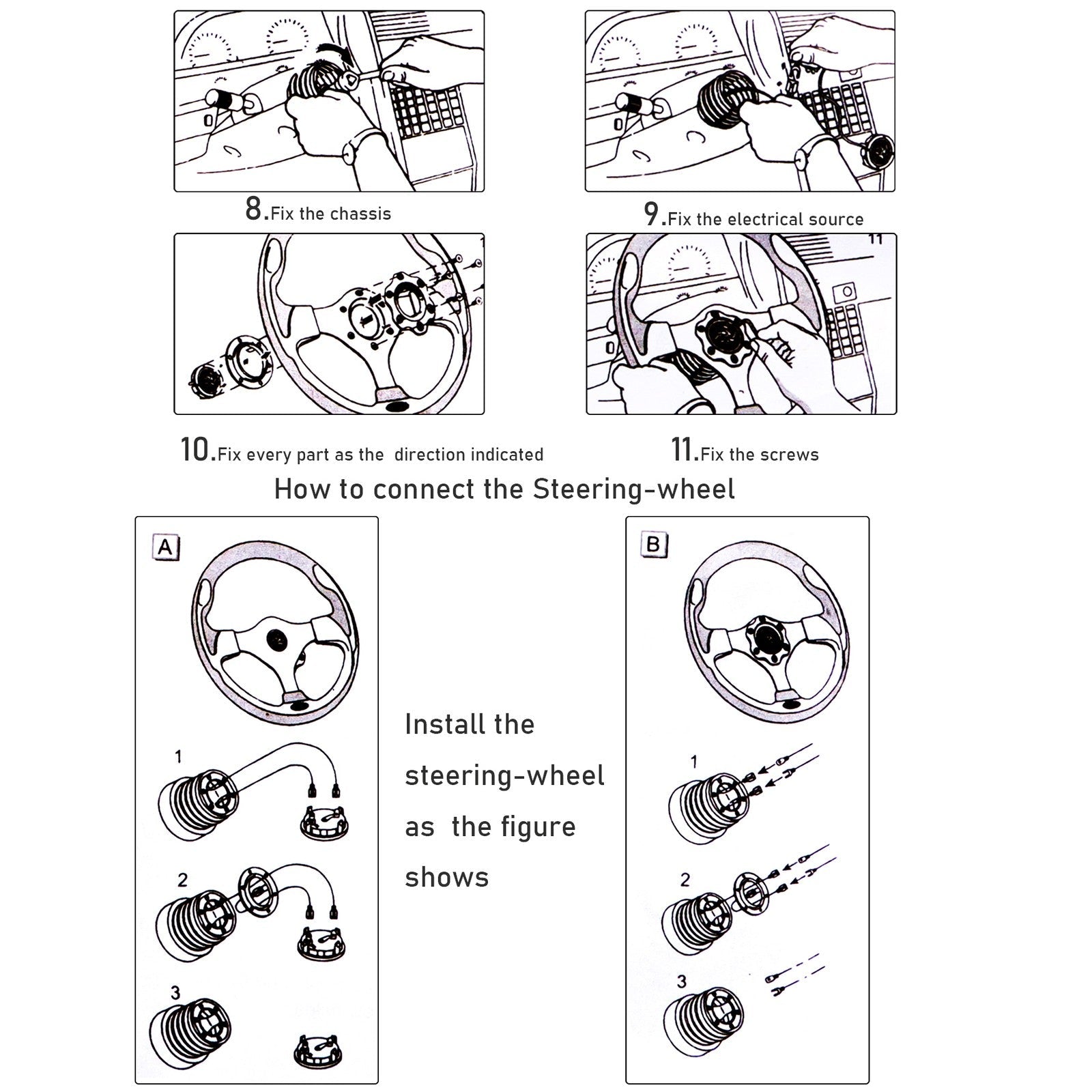 Golf Cart Steering Wheel with Score Card Holder for Yamaha EZGO Club Car