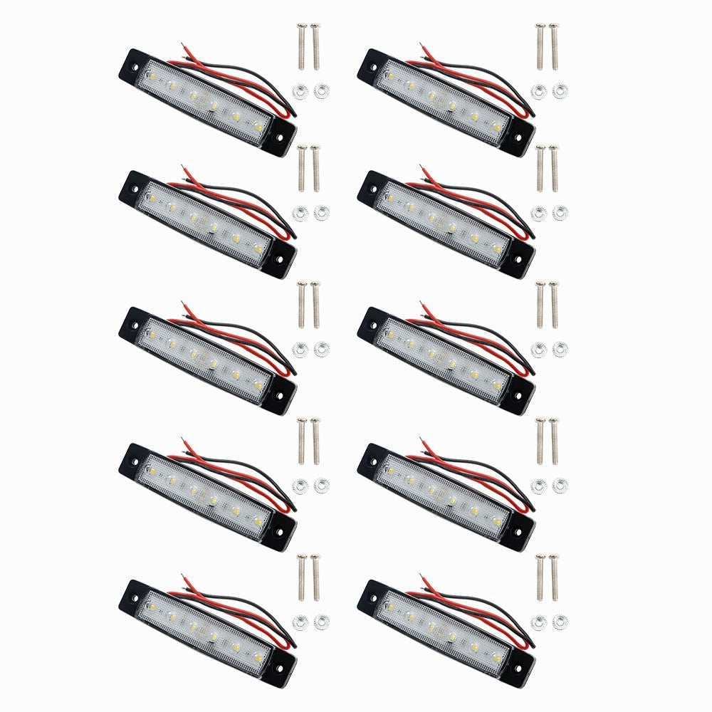 10PCS White Waterproof Marine Boat Stern Transom Lights 12V-24V 6LED