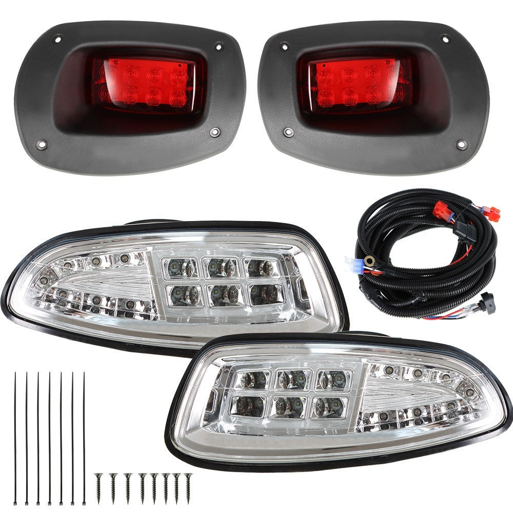 Golf Cart LED Headlight & Tail Light Kit Deluxe Street 2008-2015 All Models