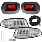 Golf Cart LED Headlight & Tail Light Kit Deluxe Street 2008-2015 All Models