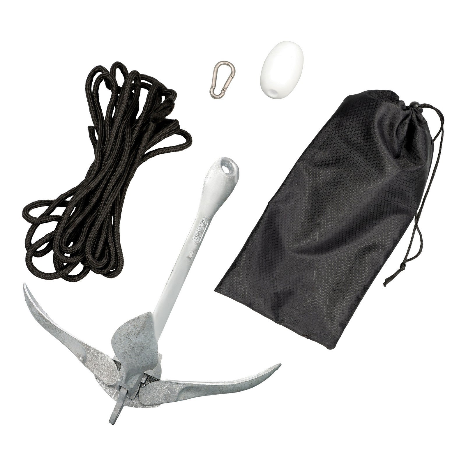 3.2kg White Folding Grapnel Anchor for Boat Marine Kayak - 1PCS Set