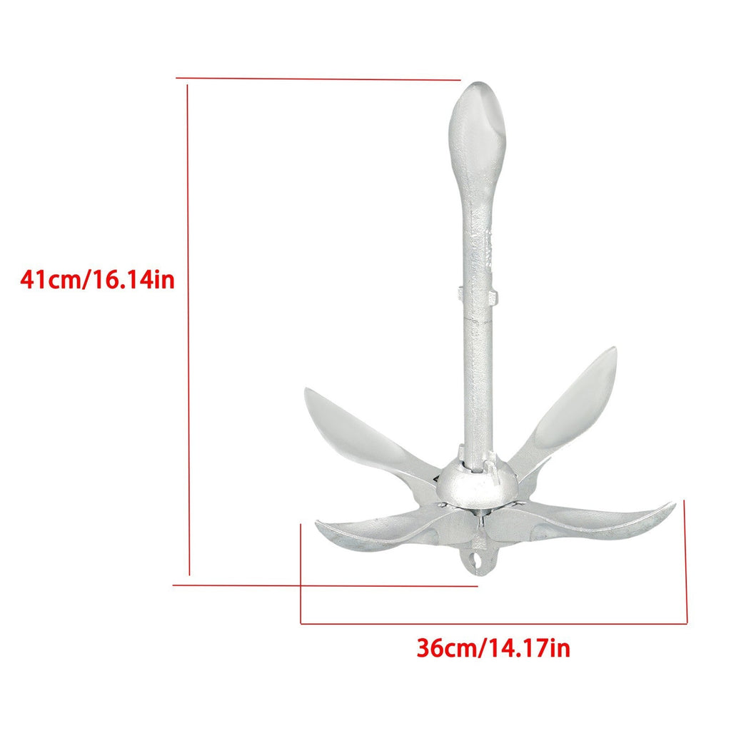 3.2kg White Folding Grapnel Anchor for Boat Marine Kayak - 1PCS Set