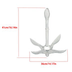 3.2kg White Folding Grapnel Anchor for Boat Marine Kayak - 1PCS Set