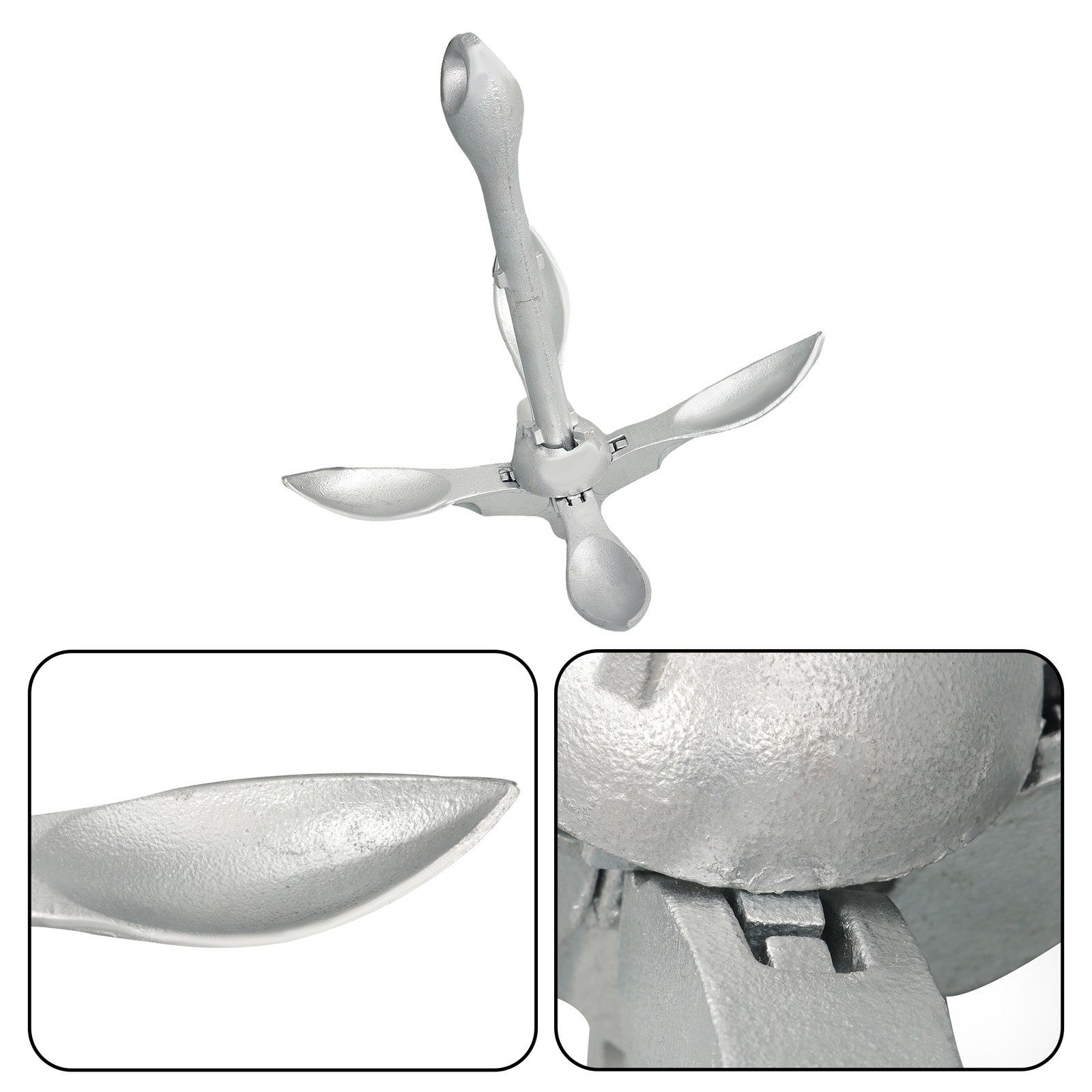 3.2kg White Folding Grapnel Anchor for Boat Marine Kayak - 1PCS Set