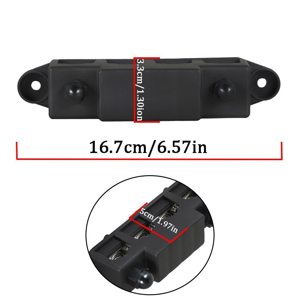 Black 4 Post Busbar 5/16" 12V 250A Power Distribution Block with Cover