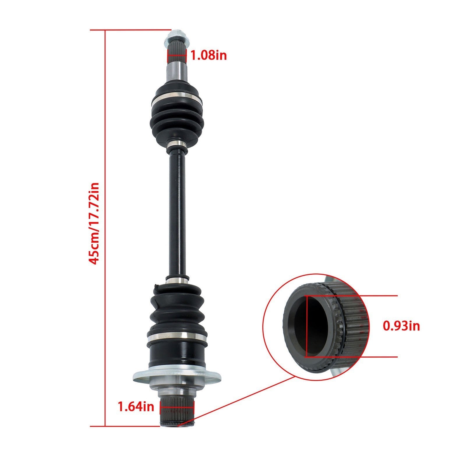 Rear Left CV Joint Axle for Yamaha Grizzly 660 YFM660F 4X4 2003-2008