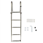 4-Step Stainless Steel Telescoping Boat Ladder Foldable Premium New