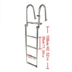 4-Step Stainless Steel Telescoping Boat Ladder Foldable Premium New