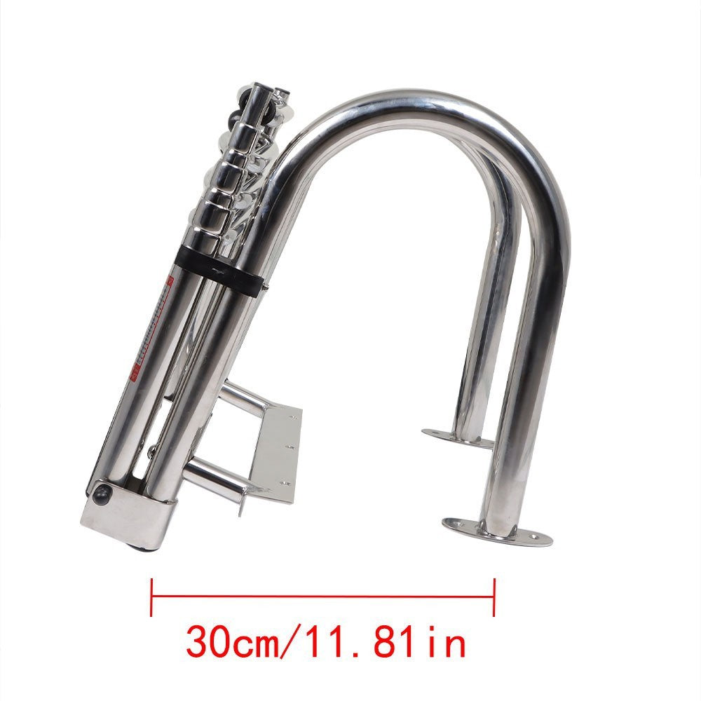 4-Step Stainless Steel Telescoping Boat Ladder Foldable Premium New