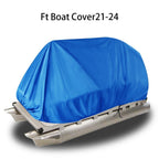 Waterproof Boat Cover 21-24ft Trailerable Pontoon Dark Blue 102" Beam
