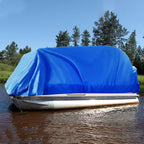 Dark Blue Waterproof Boat Cover 21-24' Trailerable Pontoon Beam 102