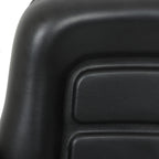 Black Universal Forklift Seat PVC Tractor Seat Foldable w/ Armrests & Switch