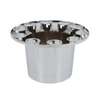 Chrome Hub Cap Kit: 2 Front & 4 Rear Wheels + 33mm Flat Head Lug Nuts