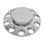 Chrome Hub Cap Kit: 2 Front & 4 Rear Wheels + 33mm Flat Head Lug Nuts
