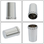 Chrome Hub Cap Kit: 2 Front & 4 Rear Wheels + 33mm Flat Head Lug Nuts