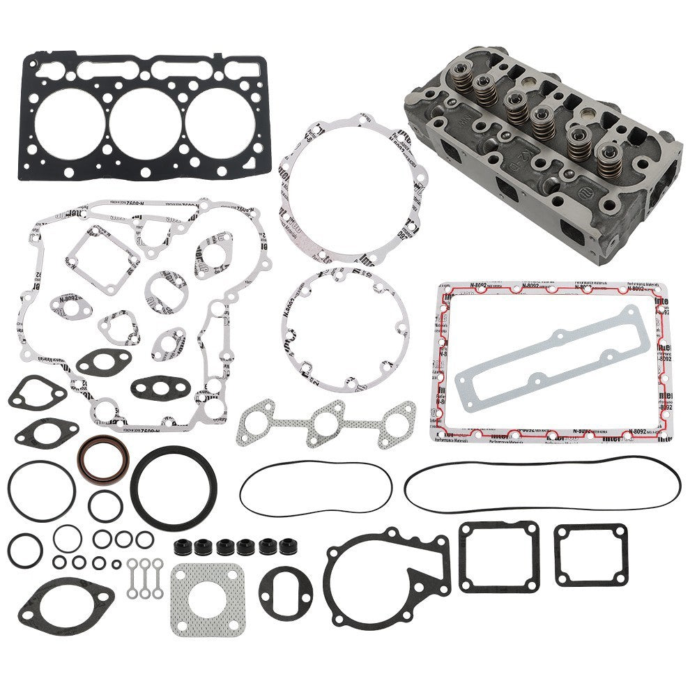 Kubota D1105 Engine Cylinder Head & Full Gasket Kit Complete Replacement
