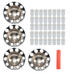 2 Pairs Chrome Flat Head Lug Nuts 33mm Semi Truck Rear Wheel Hubcap Kit