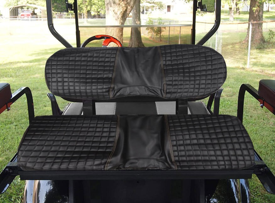 EZGO Medalist TXT 94-13 Front & Rear Seat Cover Black Diamond Stitching