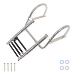 4-Step Stainless Steel Telescoping Boat Ladder with Pedal & Hand Railing