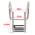 4-Step Stainless Steel Telescoping Boat Ladder with Pedal & Hand Railing