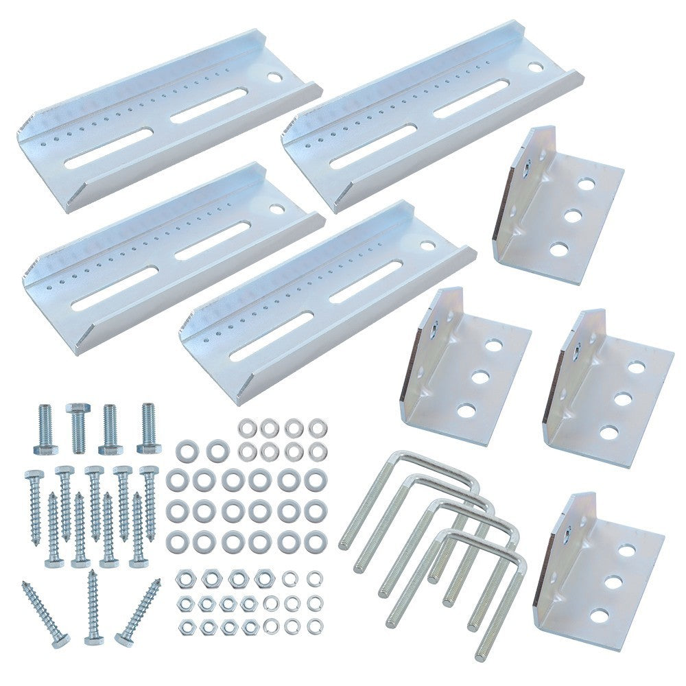 (4) 8" Galvanized Swivel Top Bunk Brackets w/ Hardware for 2x3 Boat Trailer