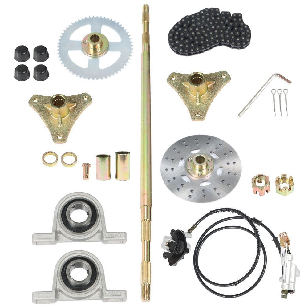 Go Kart Rear Axle Kit 740mm with T8F 58T Chain Sprocket Fit