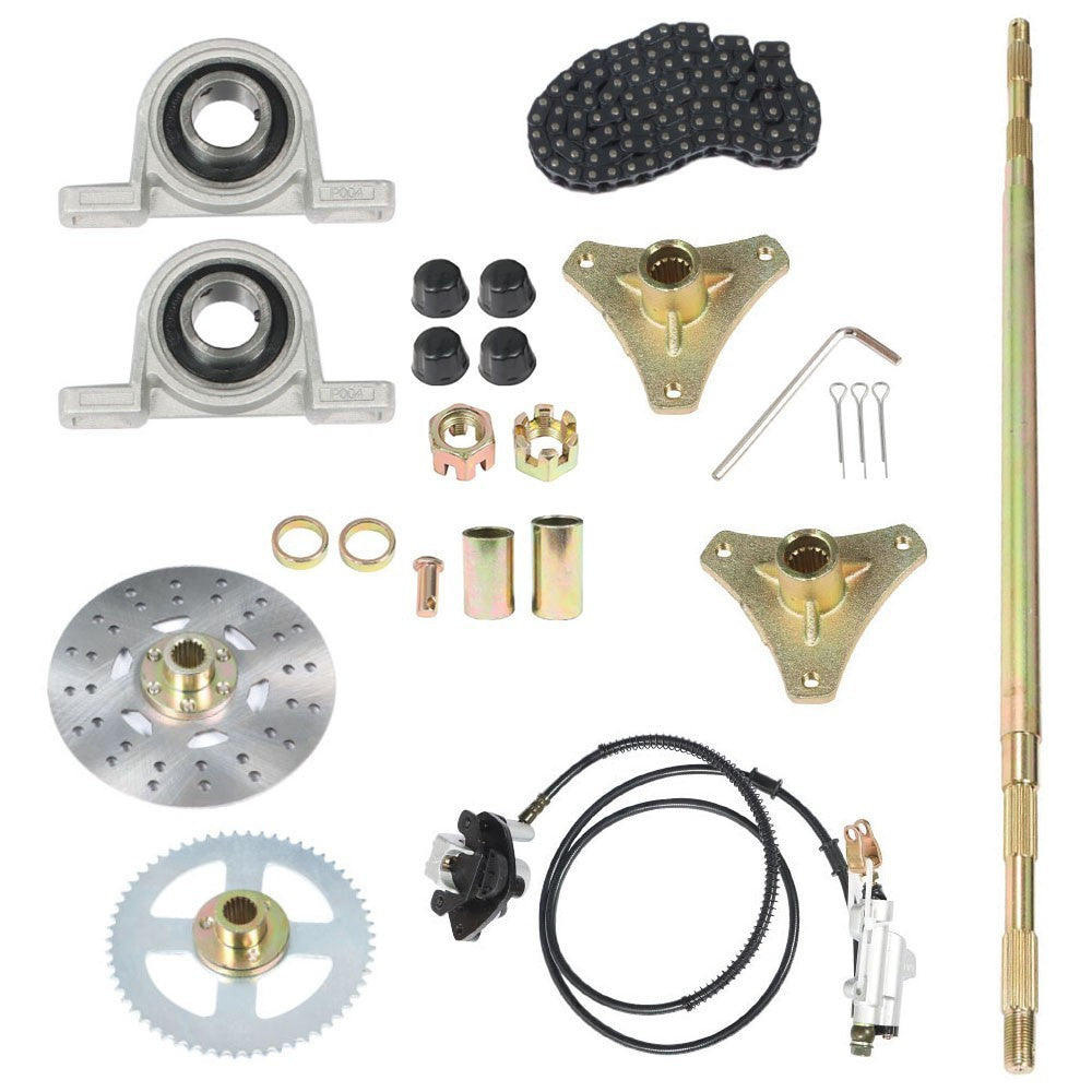 Go Kart Rear Axle Kit 740mm with T8F 58T Chain Sprocket Fit