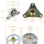 Go Kart Rear Axle Kit 740mm with T8F 58T Chain Sprocket Fit