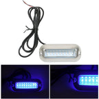 2X Blue LED Underwater Boat Lights Stainless Steel Marine Pontoon Transom