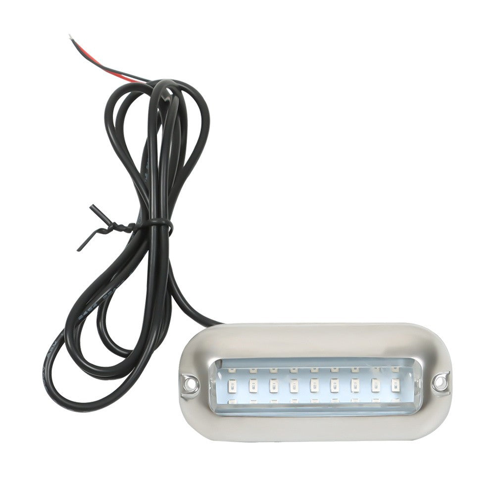 2X Blue LED Underwater Boat Lights Stainless Steel Marine Pontoon Transom