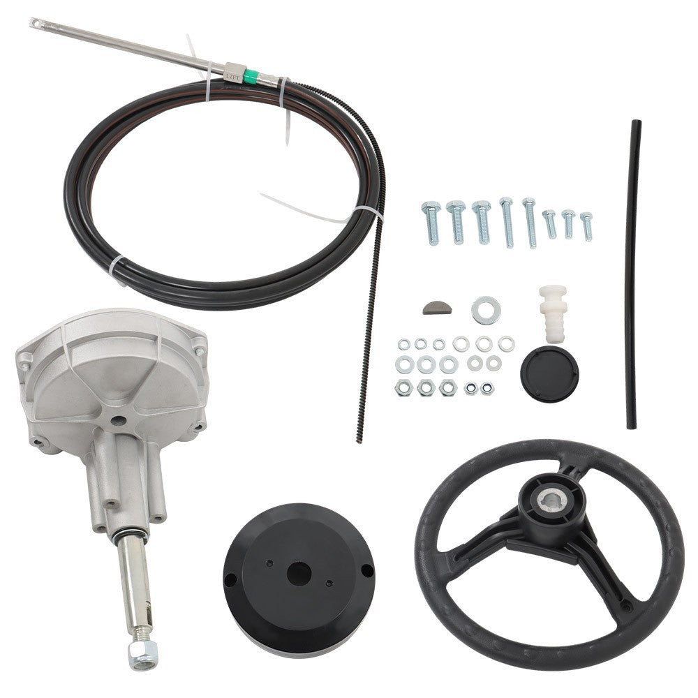 17ft Boat Rotary Steering System Outboard Kit Marine Cable SS13217
