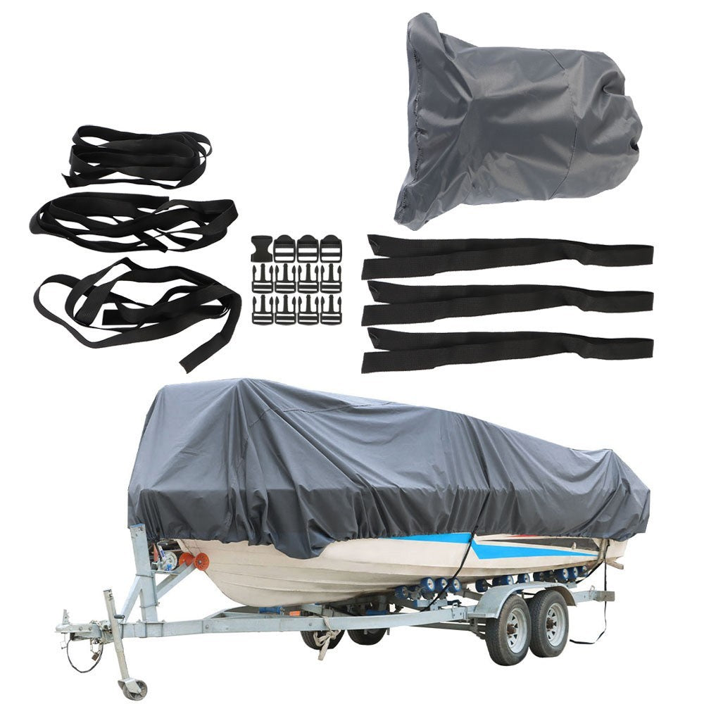 Heavy Duty US Boat Cover 14-16ft Waterproof 3-Layer Fabric Cotton Lining 90