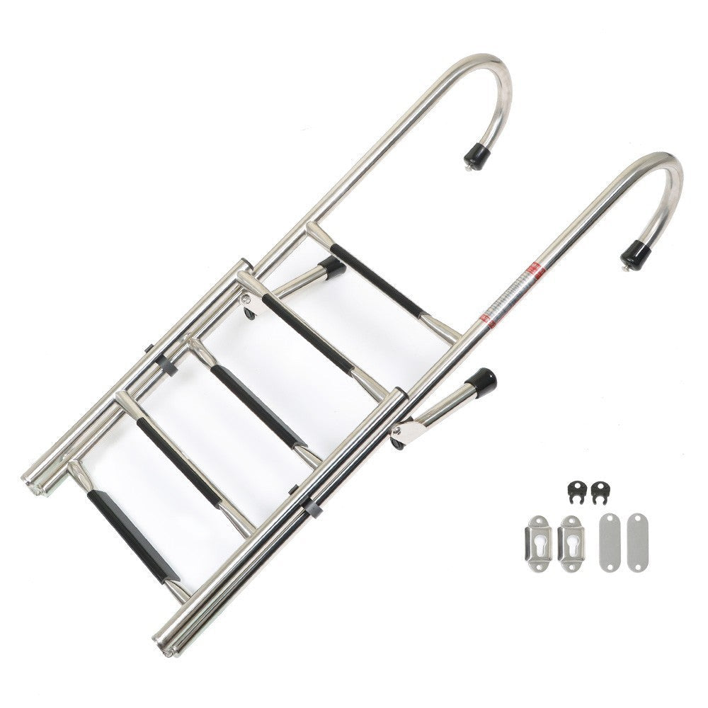 (2 & 3 Step) Durable 304 Stainless Steel Folding Ship Ladder - Sturdy Marine Use