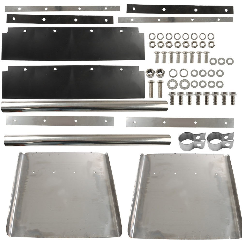Heavy Duty 24" x 24" Stainless Steel Quarter Fender Pair for Freight Trucks