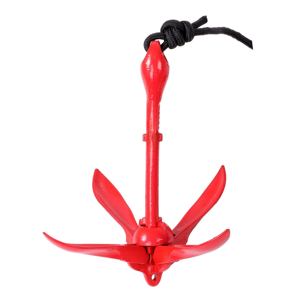 2-Pack Red Folding 1.5KG Grapnel Boat Kayak Marine Anchor Set
