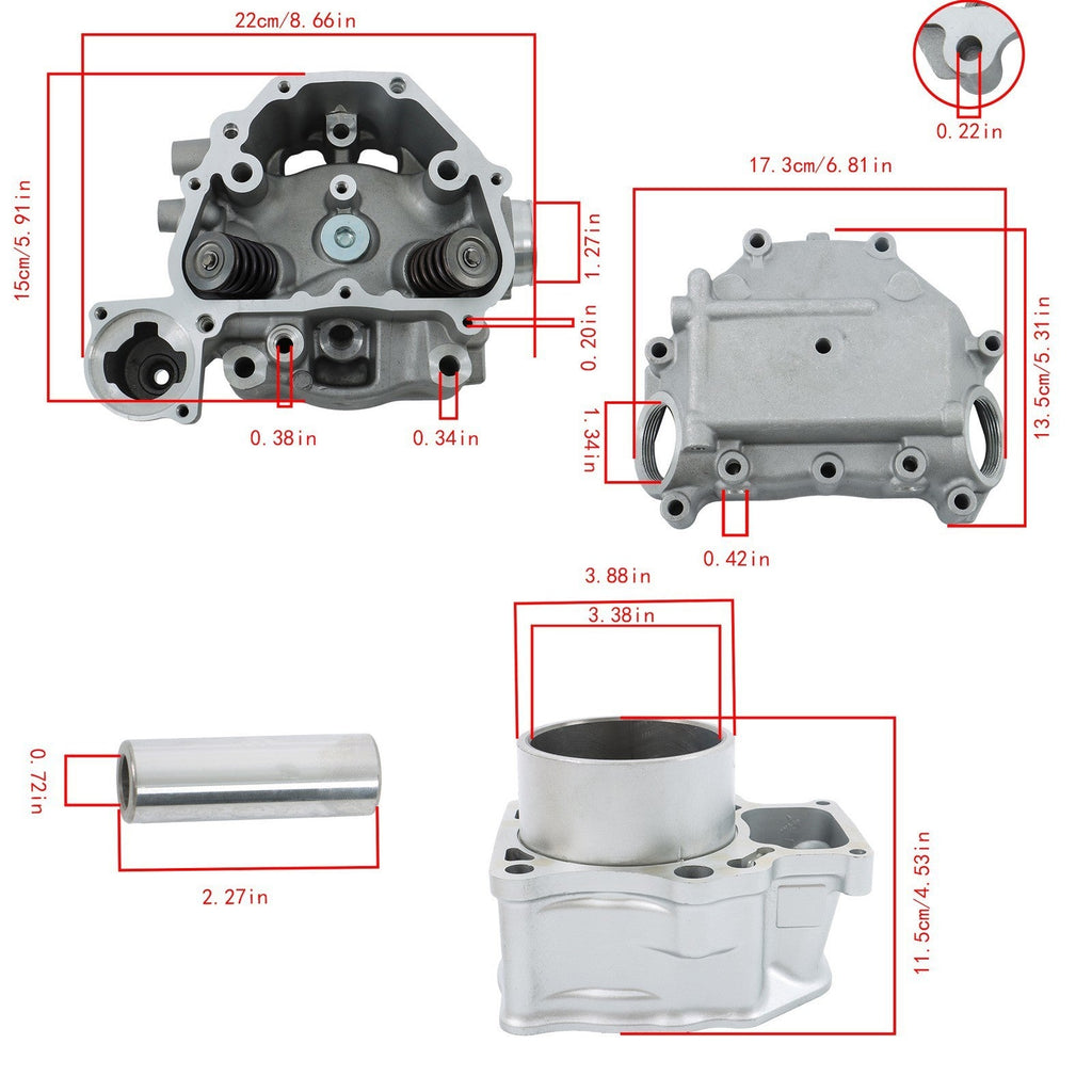 Honda TRX500 Cylinder Head Rebuild Kit ATV 2012-2019 Fit Replacement