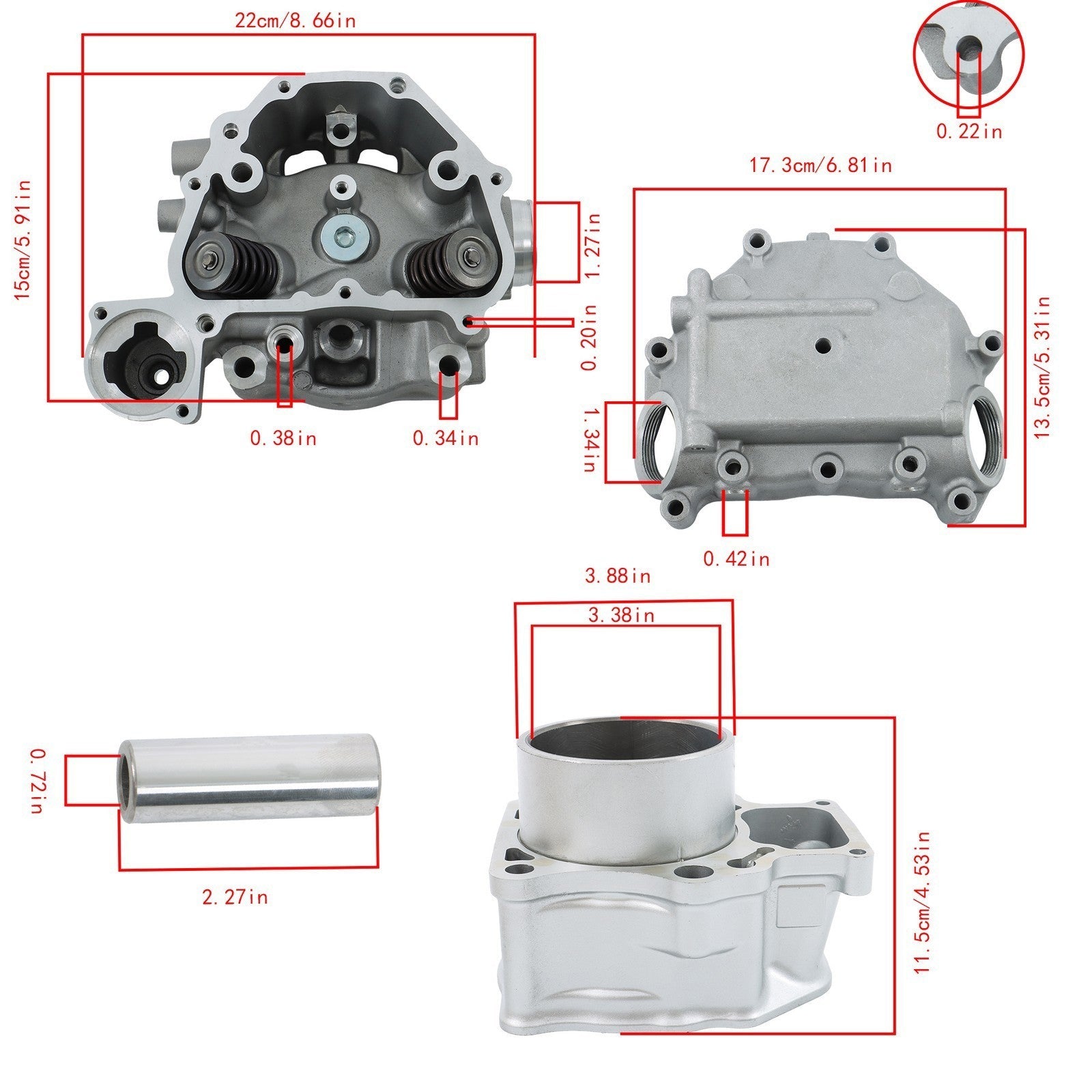 Honda TRX500 Cylinder Head Rebuild Kit ATV 2012-2019 Fit Replacement