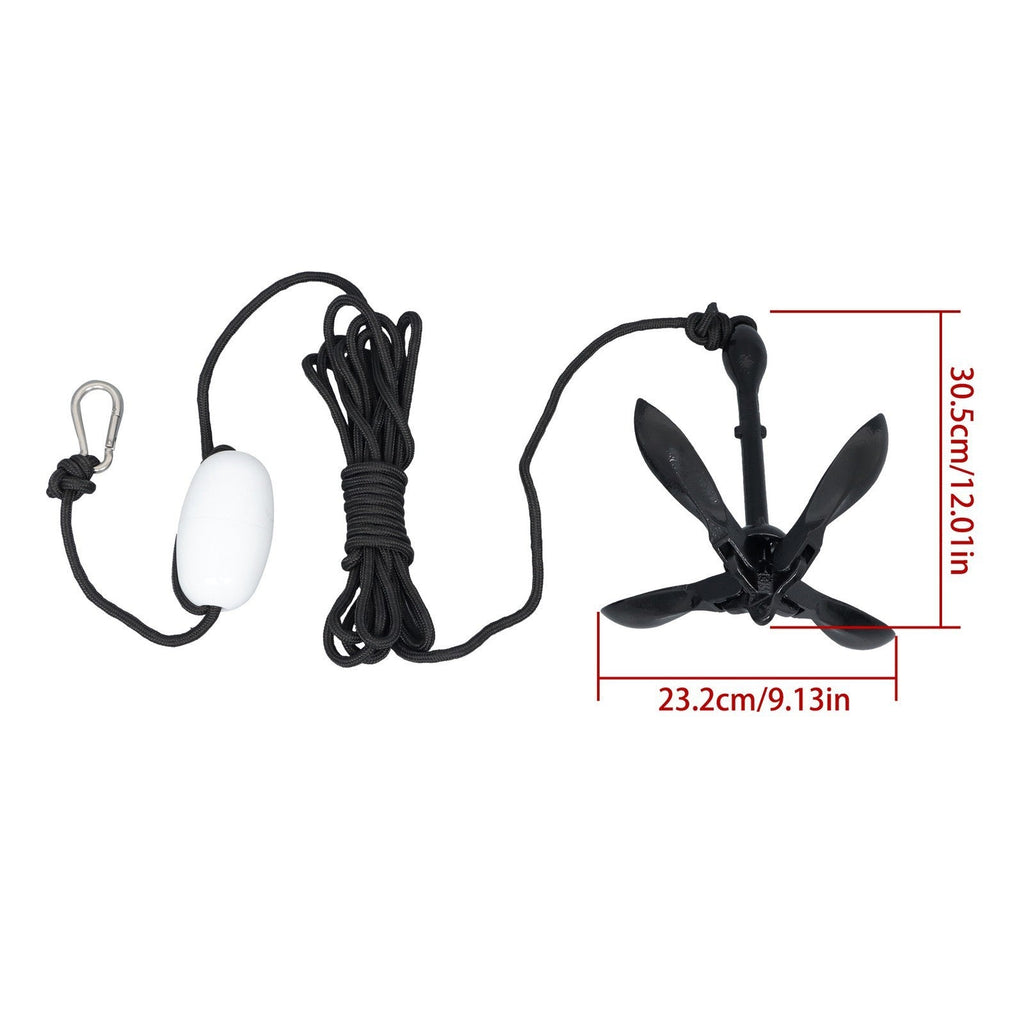 2-Pack Folding Grapnel Boat Kayak Anchors 1.5KG Marine Black Set