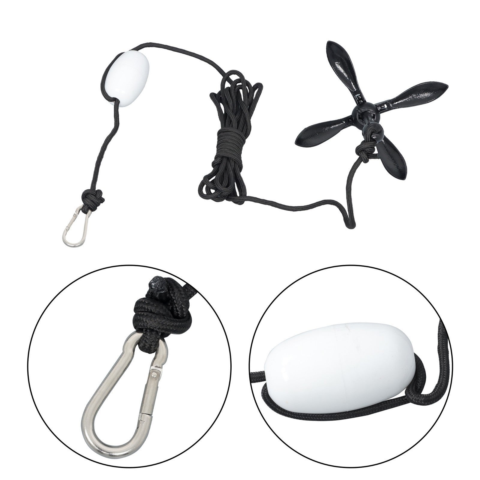2-Pack Folding Grapnel Boat Kayak Anchors 1.5KG Marine Black Set