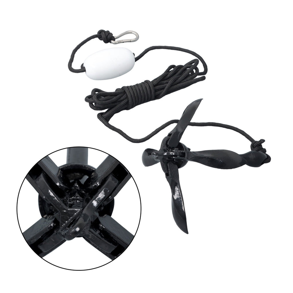 2-Pack Folding Grapnel Boat Kayak Anchors 1.5KG Marine Black Set