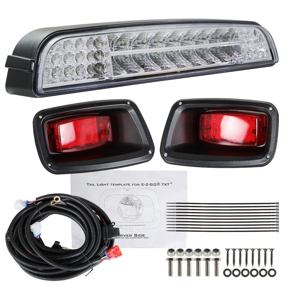 EZGO TXT 1996+ Golf Cart LED Taillight Bar Kit with Brackets & Harness