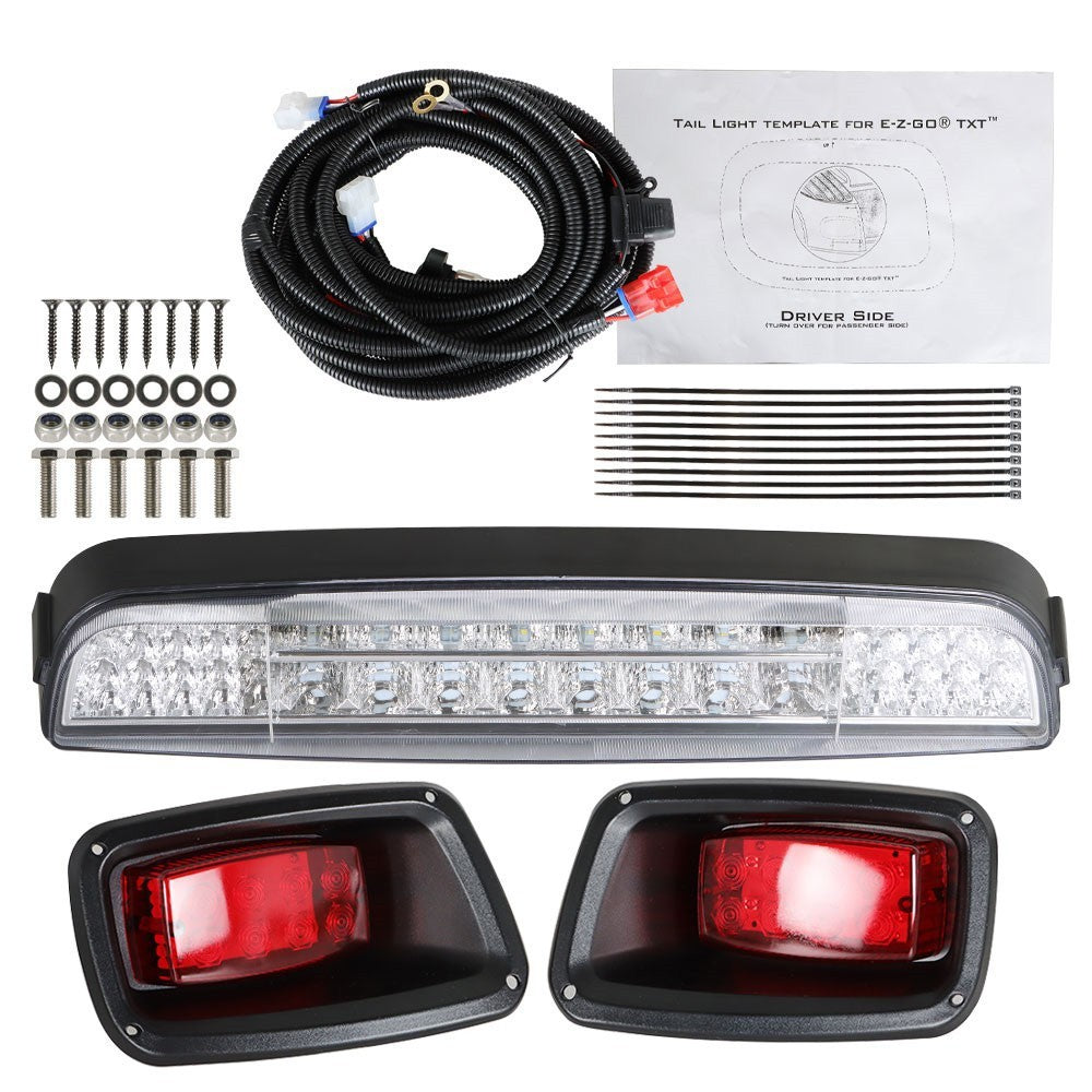 EZGO TXT 1996+ Golf Cart LED Taillight Bar Kit with Brackets & Harness