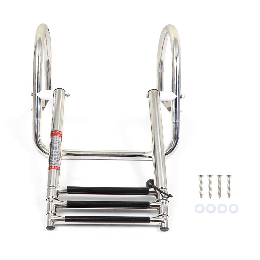 Marine Yacht 3-Step Stainless Steel Ladder with Handrails - Durable & Safe