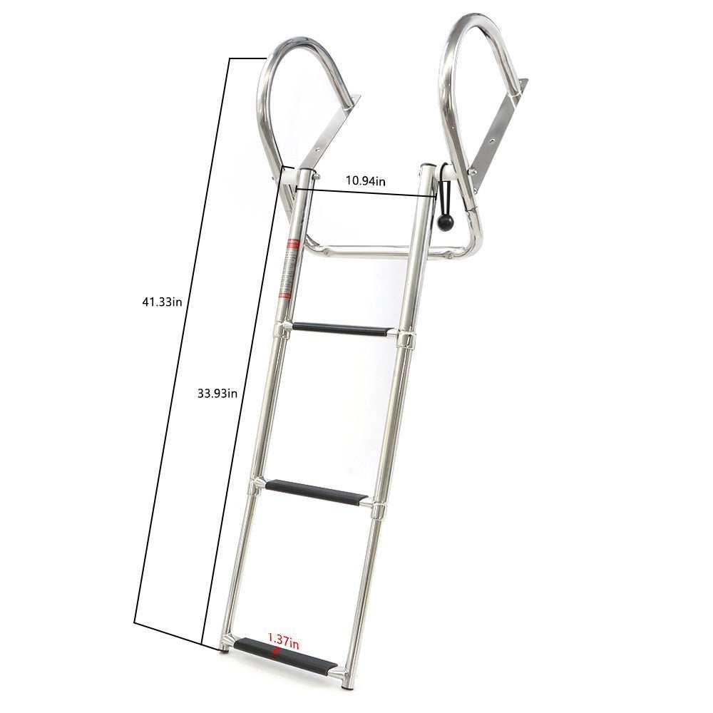 Marine Yacht 3-Step Stainless Steel Ladder with Handrails - Durable & Safe