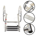 Marine Yacht 3-Step Stainless Steel Ladder with Handrails - Durable & Safe