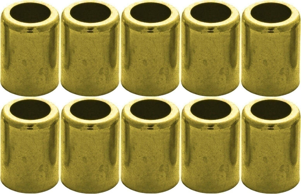 Brass Hose Ferrule 1/4" ID Air & Water 10-Pack 7323 Durable Connector