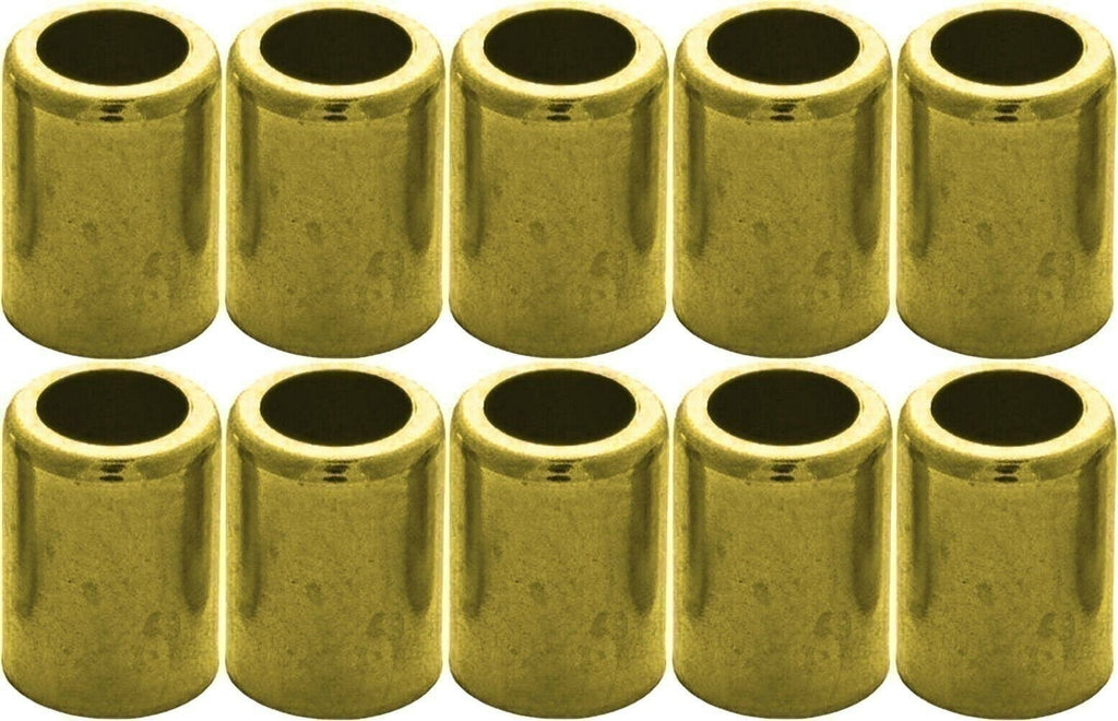 Brass Hose Ferrule 1/4" ID Air & Water 10-Pack 7326 Durable Connector