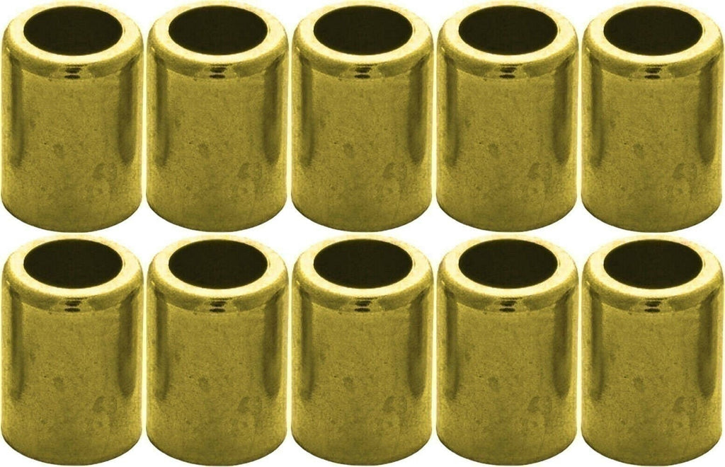 Brass Hose Ferrule 1/4" ID Air & Water 10-Pack 7327 Durable Connector